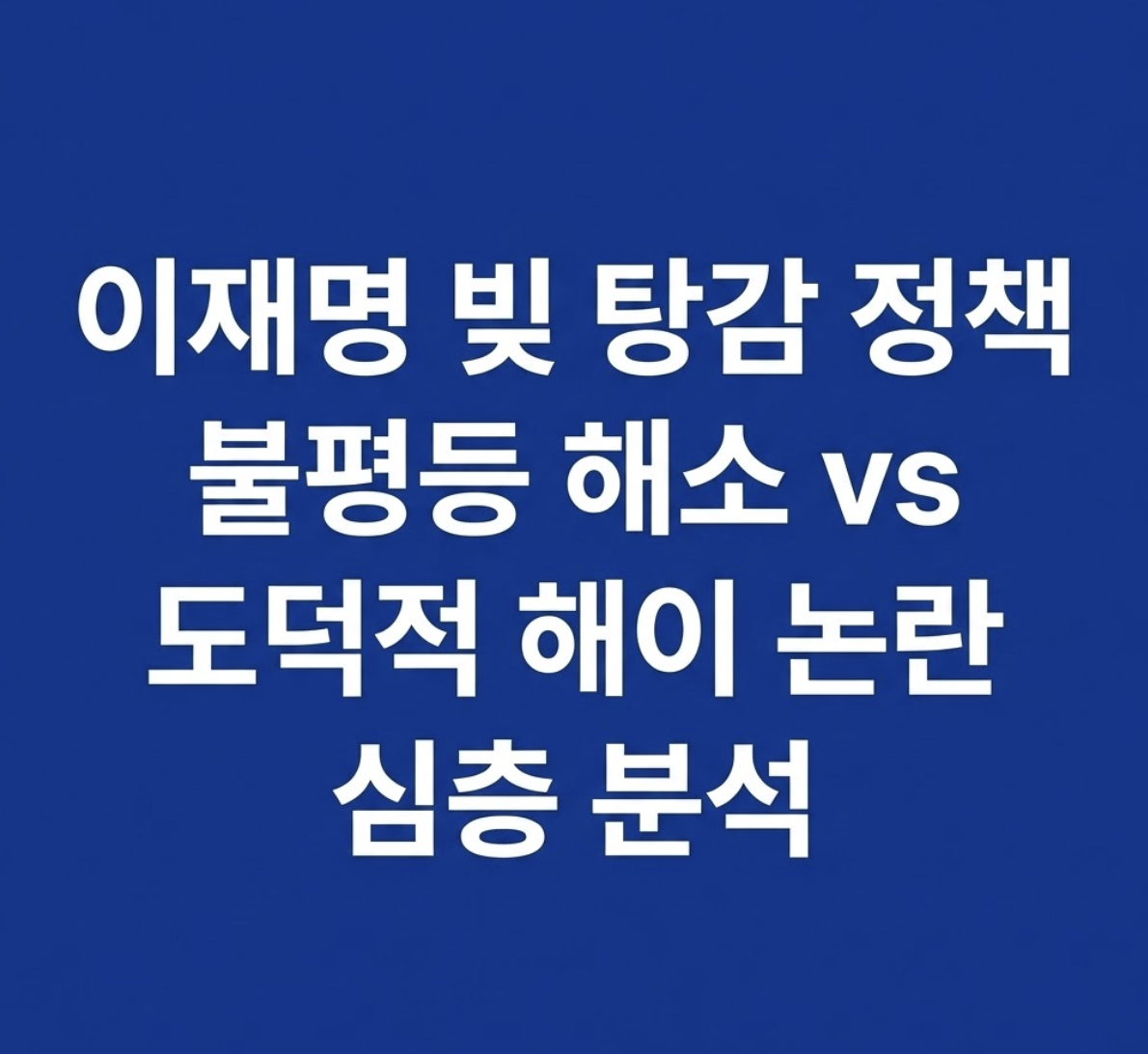 심층 분석: 이재명 빚 탕감 정책, 금융 불평등 해소인가 도덕적 해이 논란인가? (ft. 새도약기금과 채무 조정의 현실)