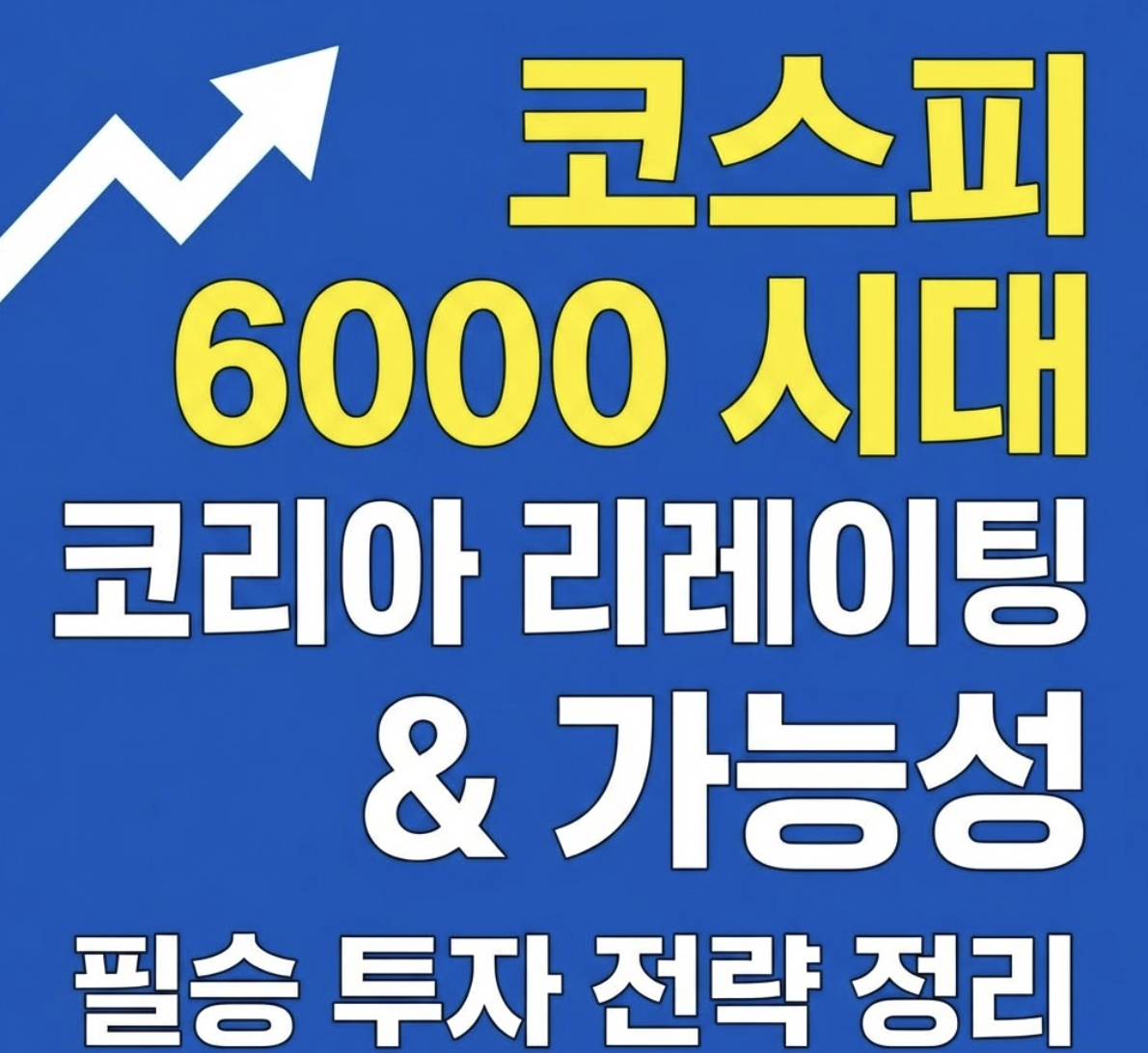 코스피 6000시대 열리나 : ‘코리아 리레이팅’ 의미! 🚀 코스피 6000가능성과 뜻 [코스피 열차 필승 전략]