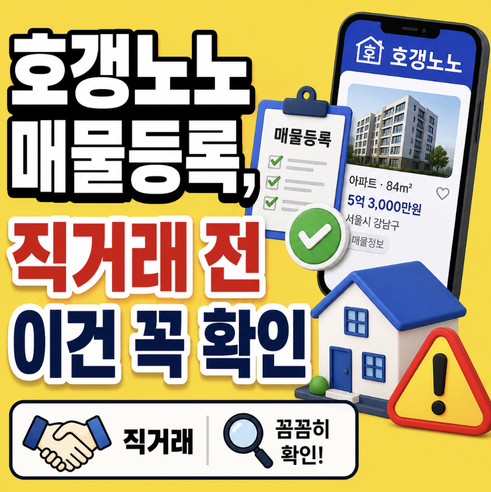 모르면 큰일나는 핵심 체크포인트 총정리 (호갱노노 직거래 등록 매물 올리기)